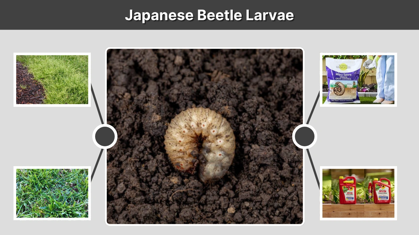 Japanese Beetle Larvae Identification, Damage, and Effective Control
