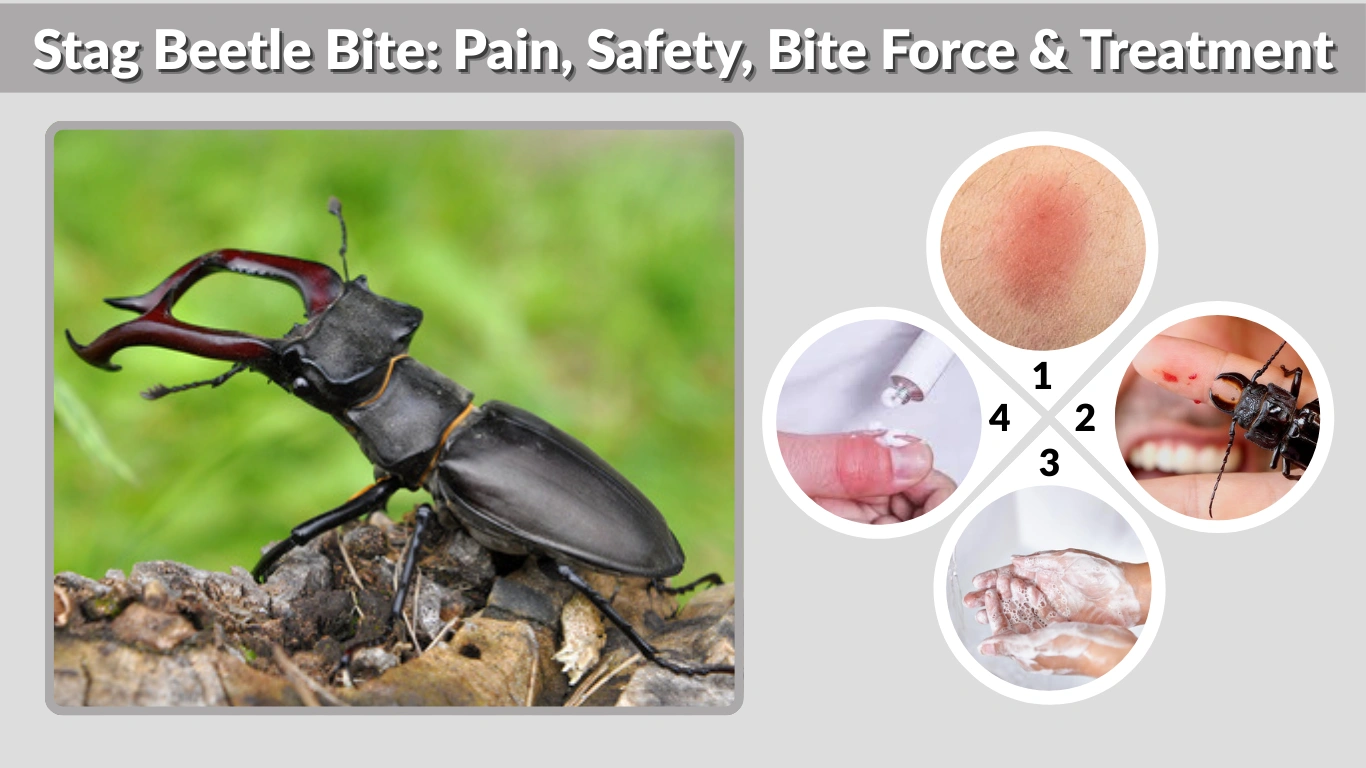 Stag Beetle Bite Pain, Safety, Bite Force & Treatment