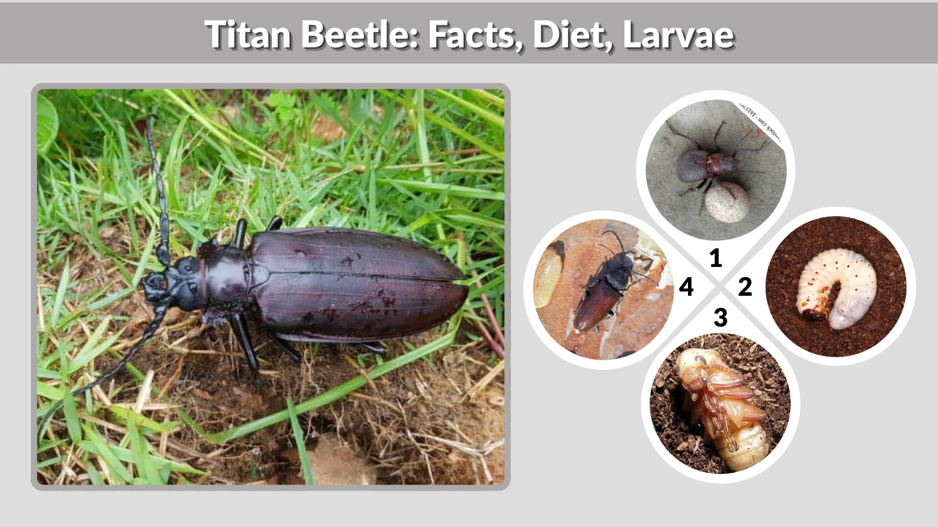 Titan Beetle Facts, Diet, Larvae, and Goliath Beetle Comparison