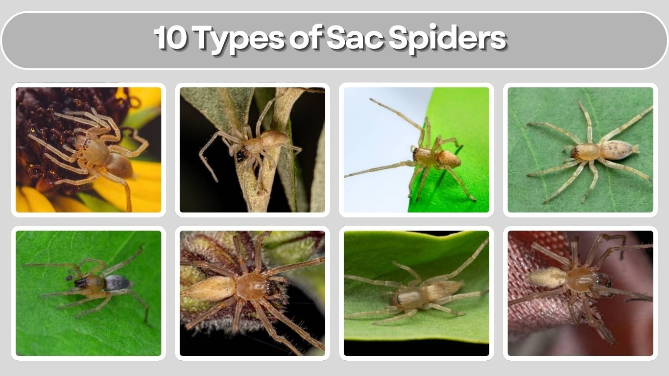 10 Types of Sac Spiders: Habitat, Diet, Bite, Risk, ID with Pictures 