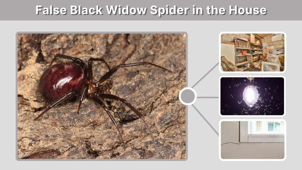 False Black Widow Spider in the House