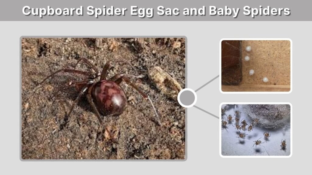 Cupboard Spider Egg Sac and Baby Spiders