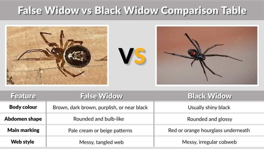 False Widow vs Black Widow Comparison Table
