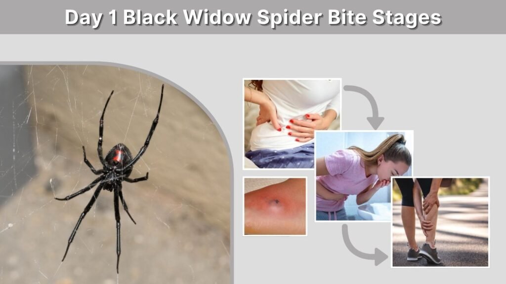 Day 1 Black Widow Spider Bite Stages