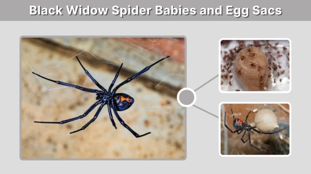 Black Widow Spider Babies and Egg Sacs