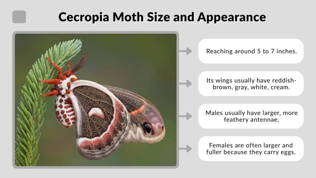 Cecropia Moth Size and Appearance