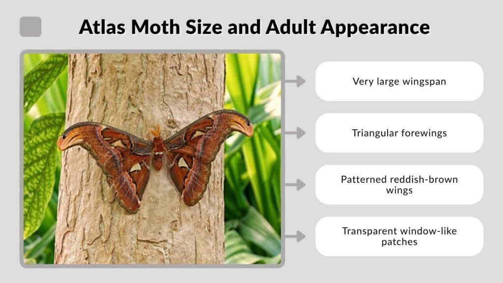 Atlas Moth Size and Adult Appearance