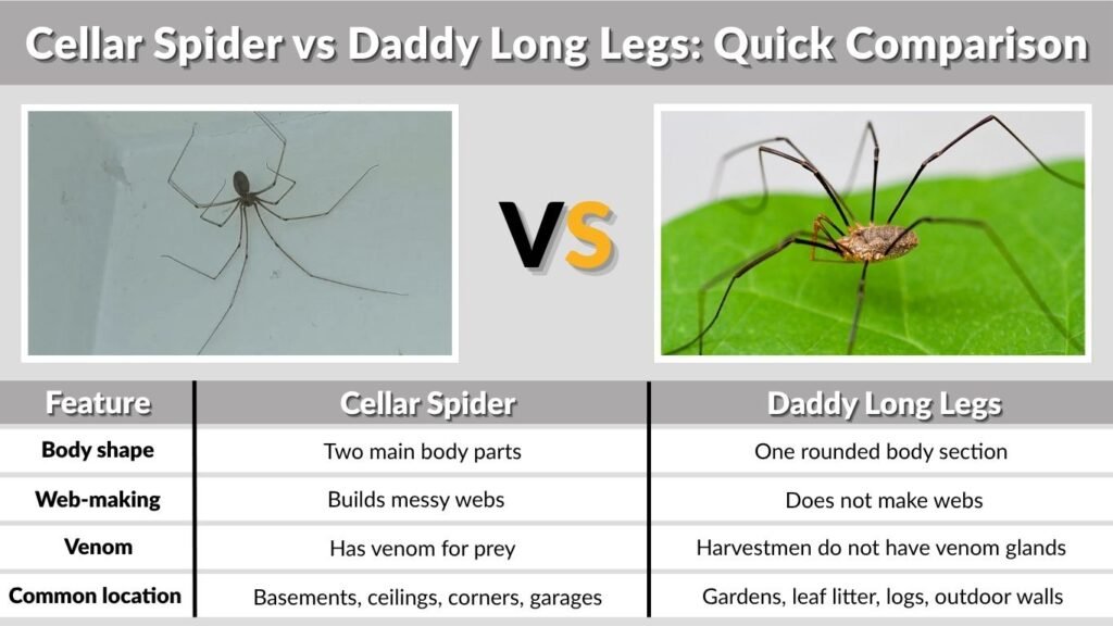 Cellar Spider vs Daddy Long Legs: Quick Comparison