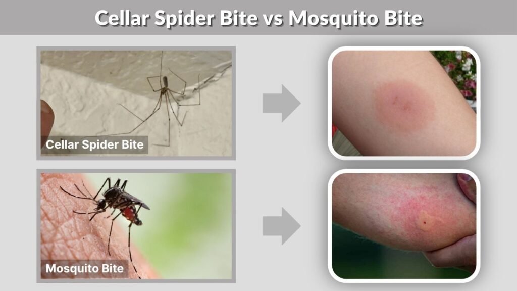 Cellar Spider Bite vs Mosquito Bite