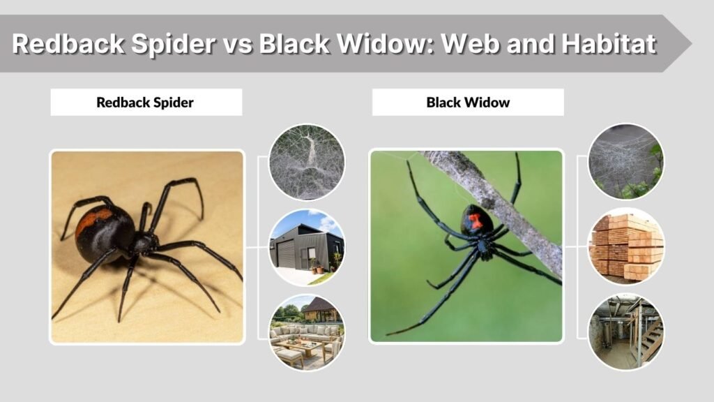 Redback Spider vs Black Widow: Web and Habitat