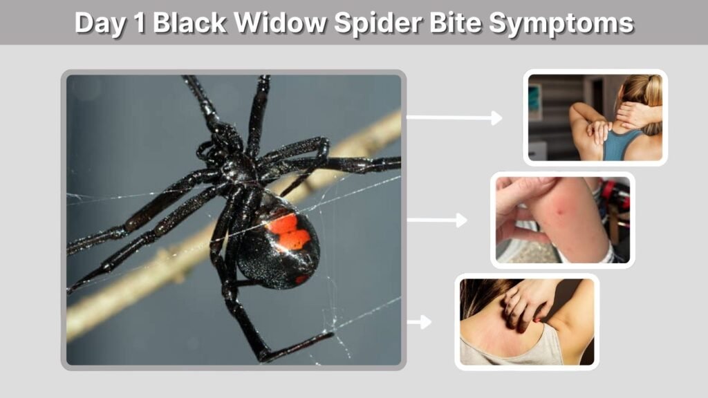 Day 1 Black Widow Spider Bite Symptoms