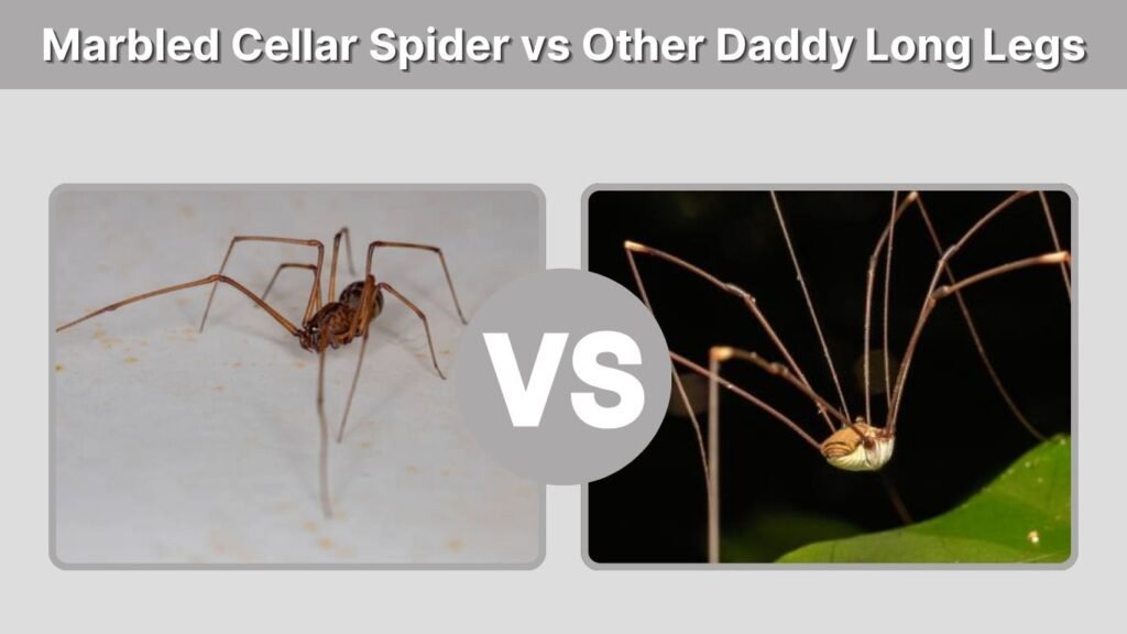 Marbled Cellar Spider vs Other Daddy Long Legs