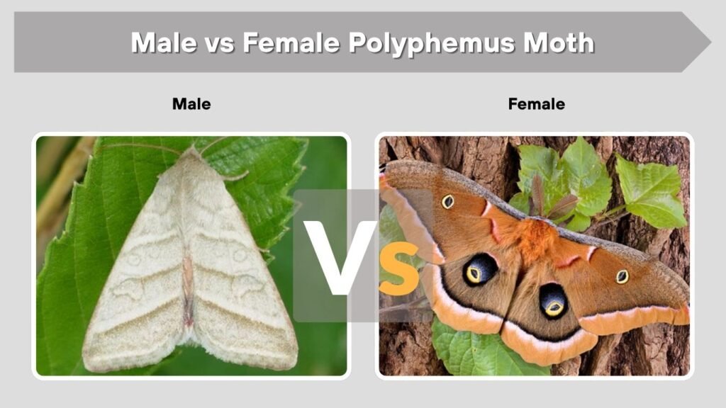 Male vs Female Polyphemus Moth