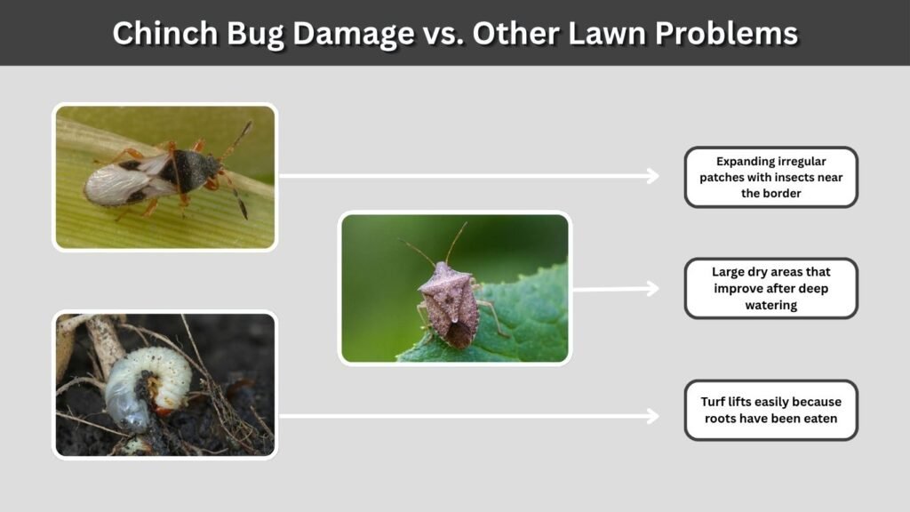 Chinch Bug Damage vs. Other Lawn Problems