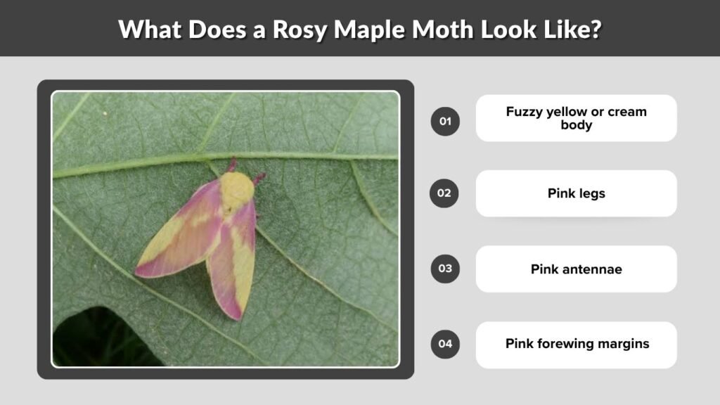 What Does a Rosy Maple Moth Look Like?