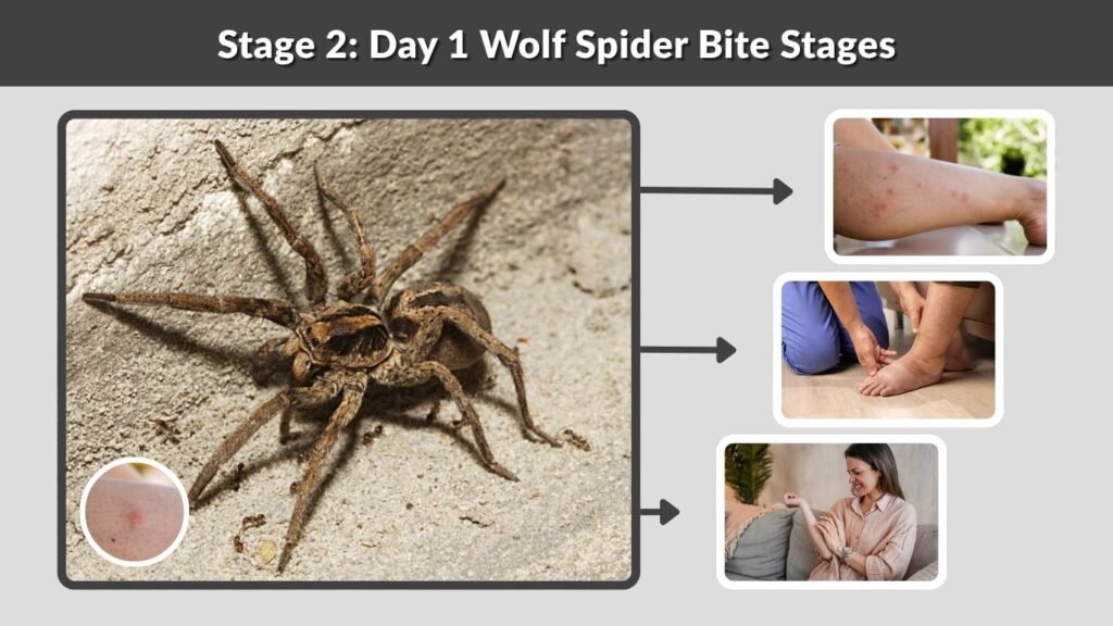 Stage 2: Day 1 Wolf Spider Bite Stages