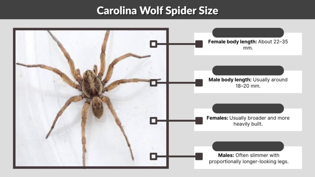 Carolina Wolf Spider Size
