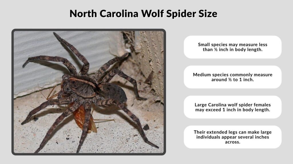 North Carolina Wolf Spider Size