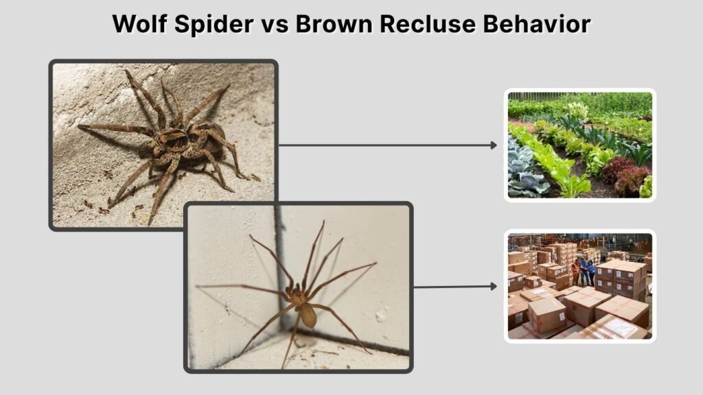 Wolf Spider vs Brown Recluse Behavior