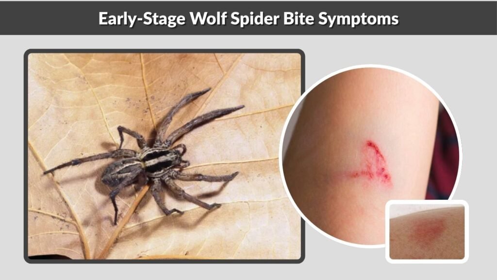 Early-Stage Wolf Spider Bite Symptoms