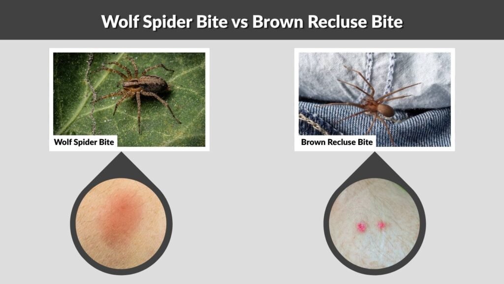 Wolf Spider Bite vs Brown Recluse Bite
