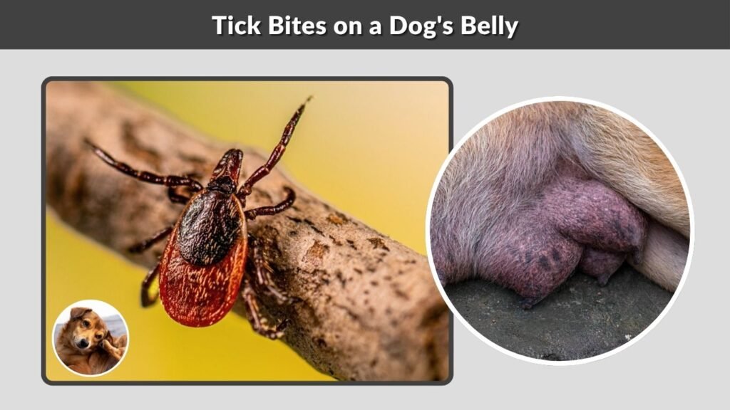 Tick Bites on a Dog's Belly