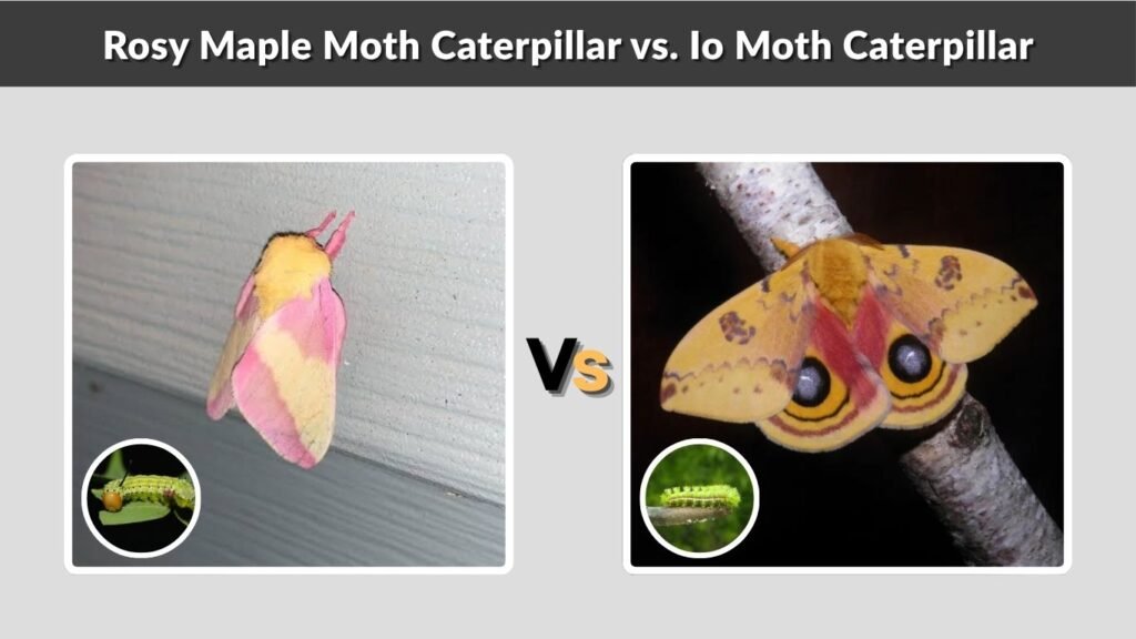 Rosy Maple Moth Caterpillar vs. Io Moth Caterpillar