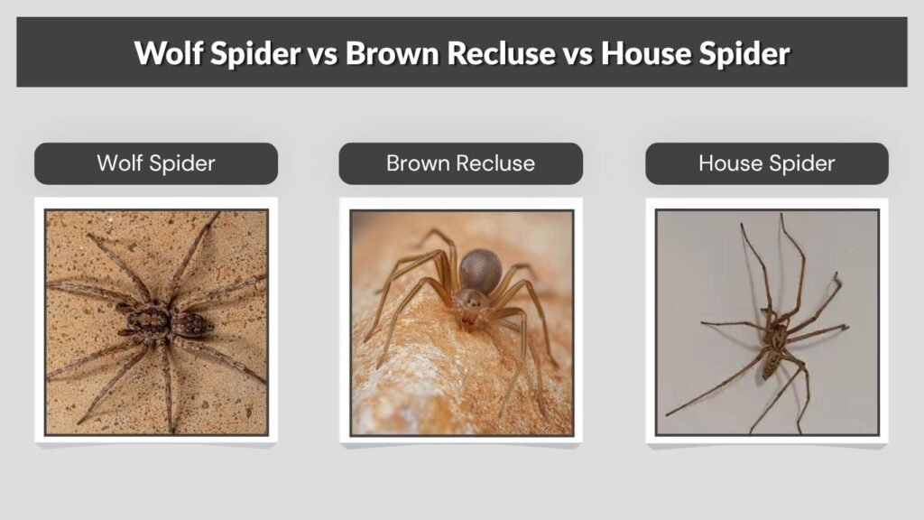 Wolf Spider vs Brown Recluse vs House Spider