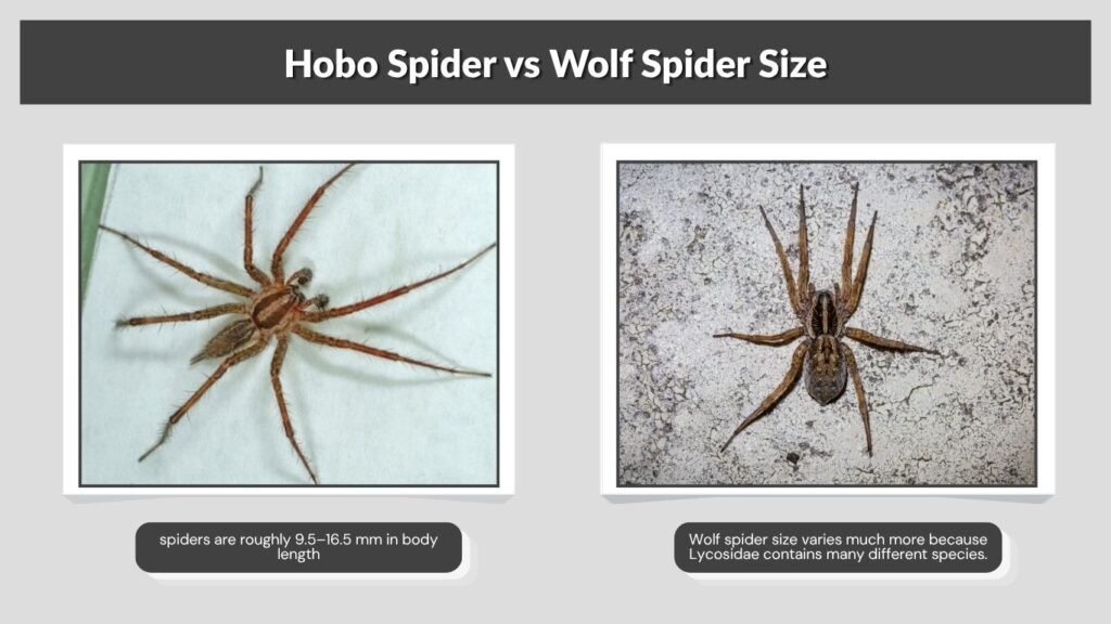 Hobo Spider vs Wolf Spider Size