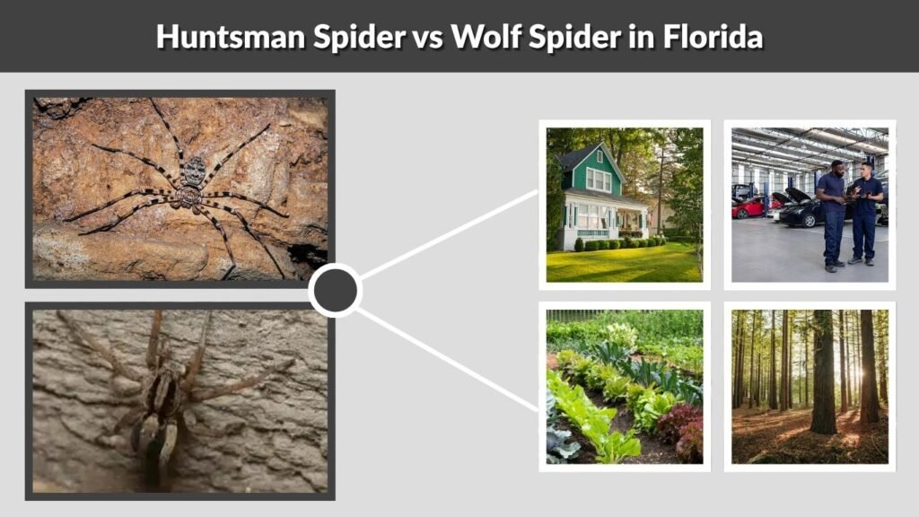 Huntsman Spider vs Wolf Spider in Florida