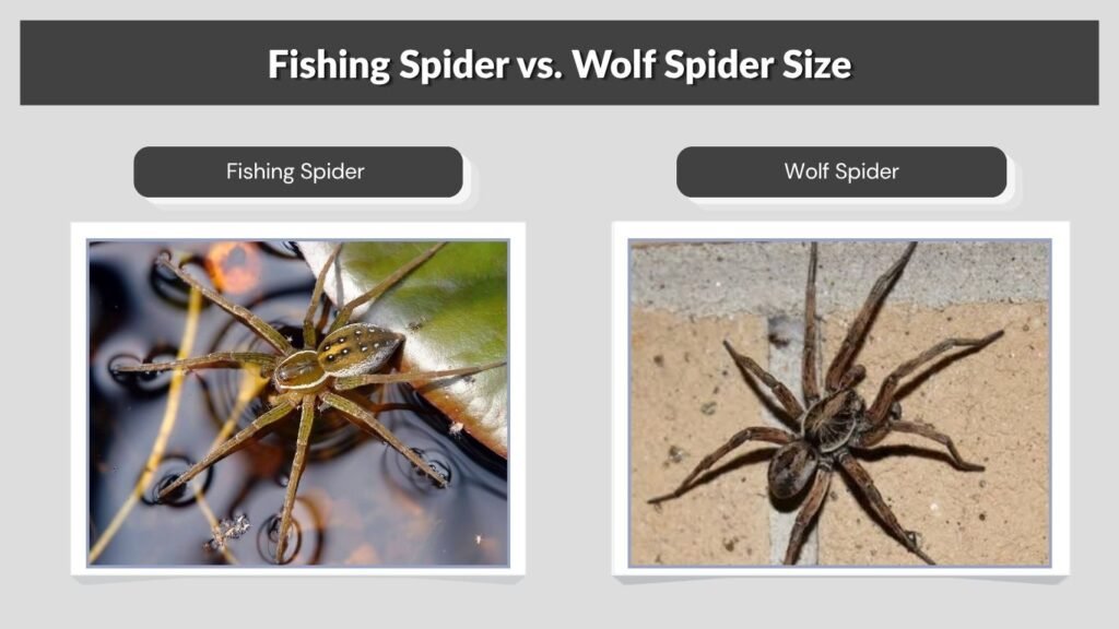 Fishing Spider vs. Wolf Spider Size