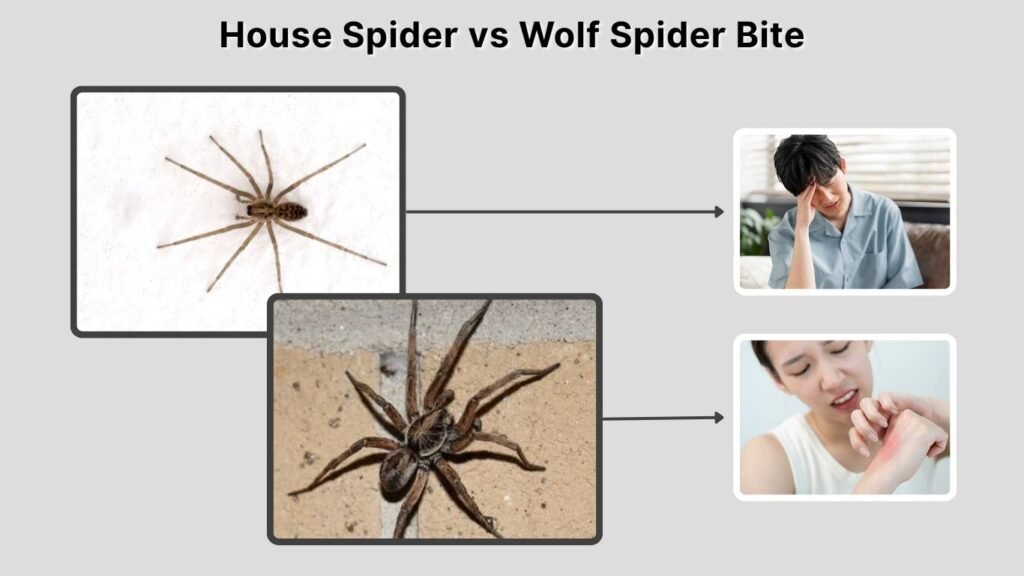 House Spider vs Wolf Spider Bite