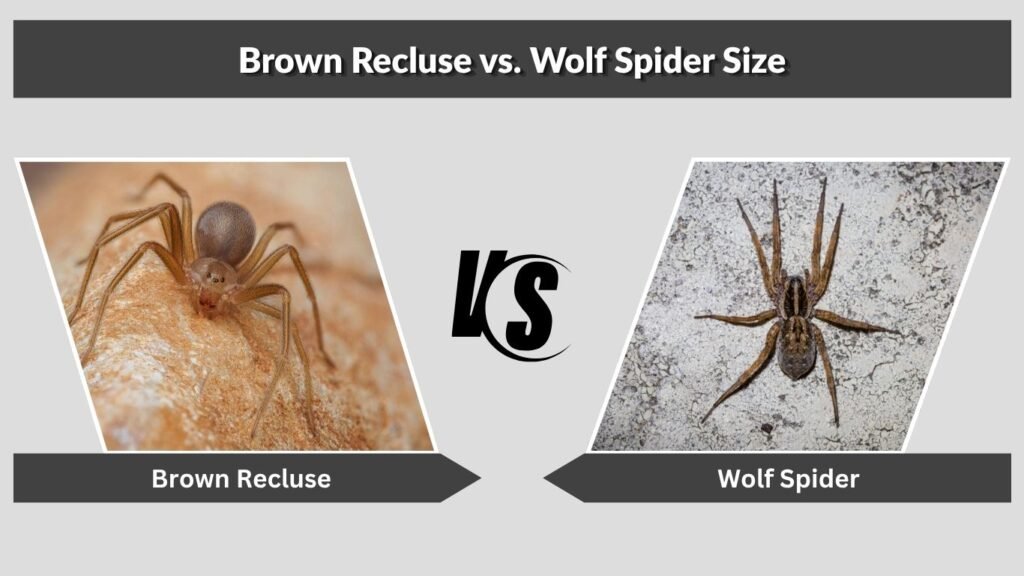 Brown Recluse vs. Wolf Spider Size