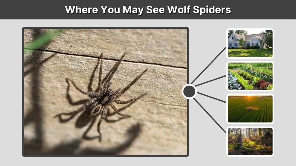 Where You May See Wolf Spiders
