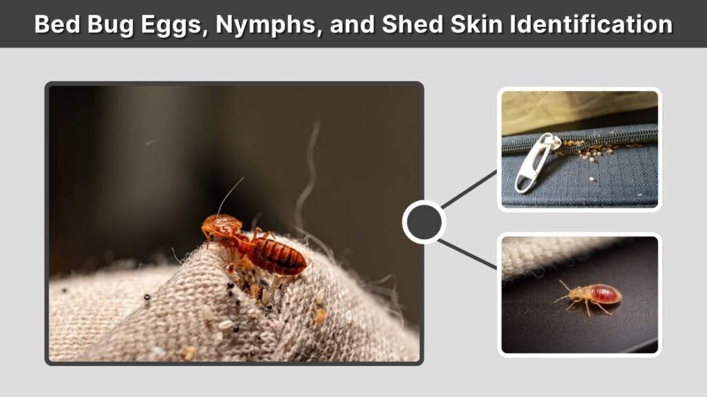Bed Bug Eggs, Nymphs, and Shed Skin Identification