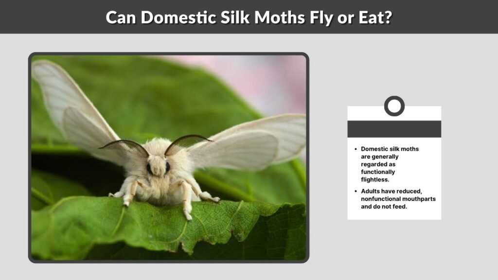 Can Domestic Silk Moths Fly or Eat?