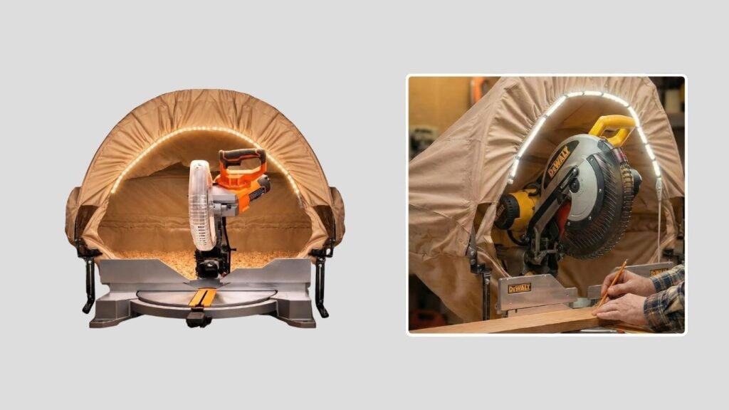 BERPET Miter Saw Dust Collection Hood with Light