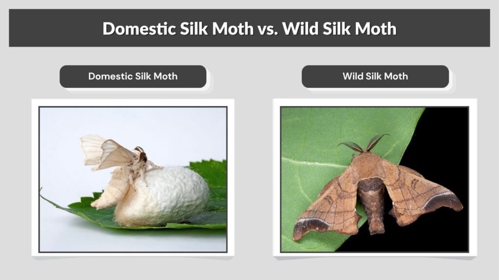 Domestic Silk Moth vs. Wild Silk Moth